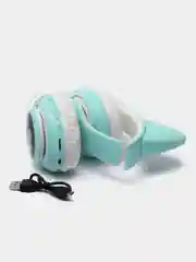 Небесно-голубой беспроводные наушники Cat Ear Bluetooth, c кошачьими светящимися ушками