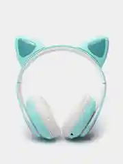 Небесно-голубой беспроводные наушники Cat Ear Bluetooth, c кошачьими светящимися ушками