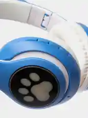 Синий беспроводные наушники Cat Ear Bluetooth, c кошачьими светящимися ушками