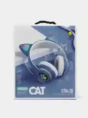 Синий беспроводные наушники Cat Ear Bluetooth, c кошачьими светящимися ушками