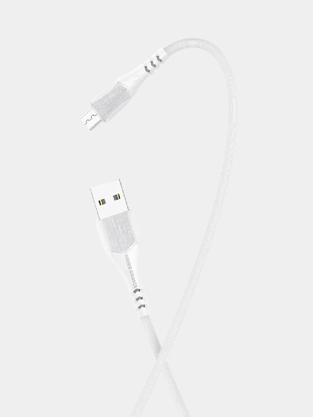 Белый дата-кабель для смартфона More choice K22, lightning, Micro-USB, Type-C 2.4 A, 1 м