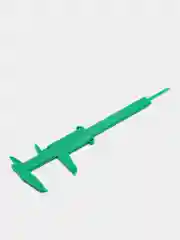 Зеленый штангенциркуль с двойной шкалой 0-150 мм, с нониусом