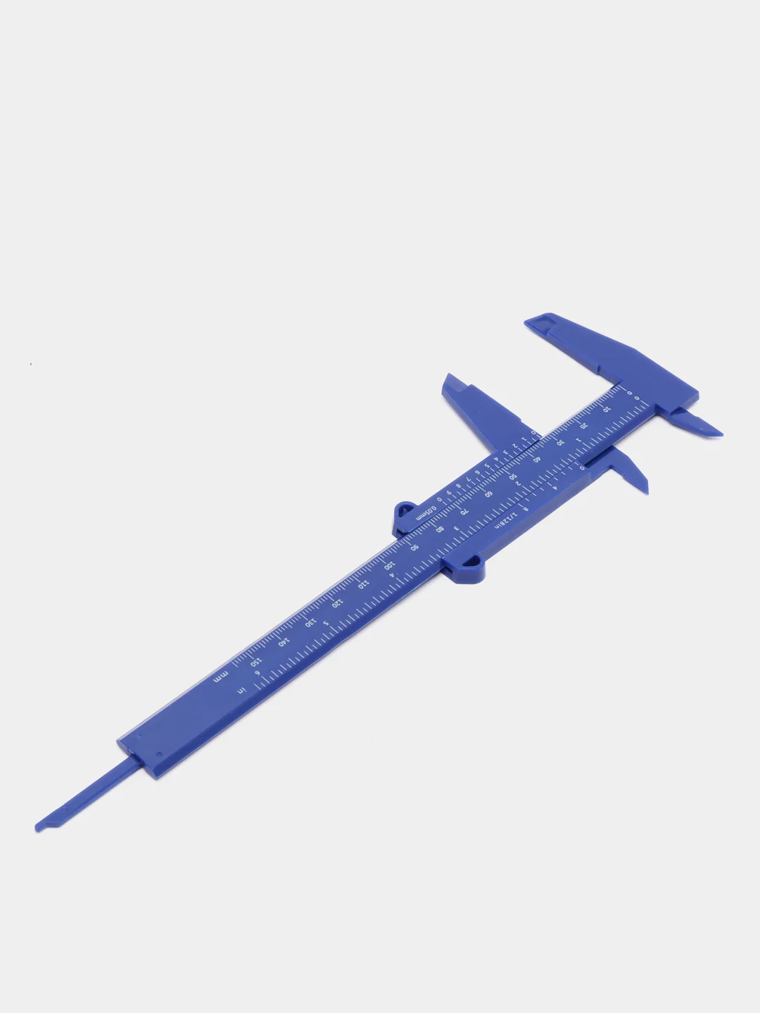 Синий штангенциркуль с двойной шкалой 0-150 мм, с нониусом