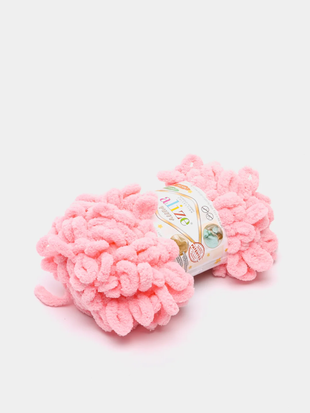 Пудровый пряжа Alize Puffy, петельки большие, микрополиэстер, 100 г, 9 м