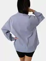 Голубой рубашка женская джинсовая оверсайз, one size