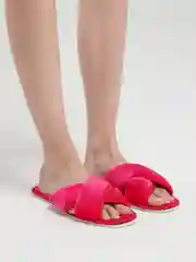 Фуксия тапочки домашние женские открытые