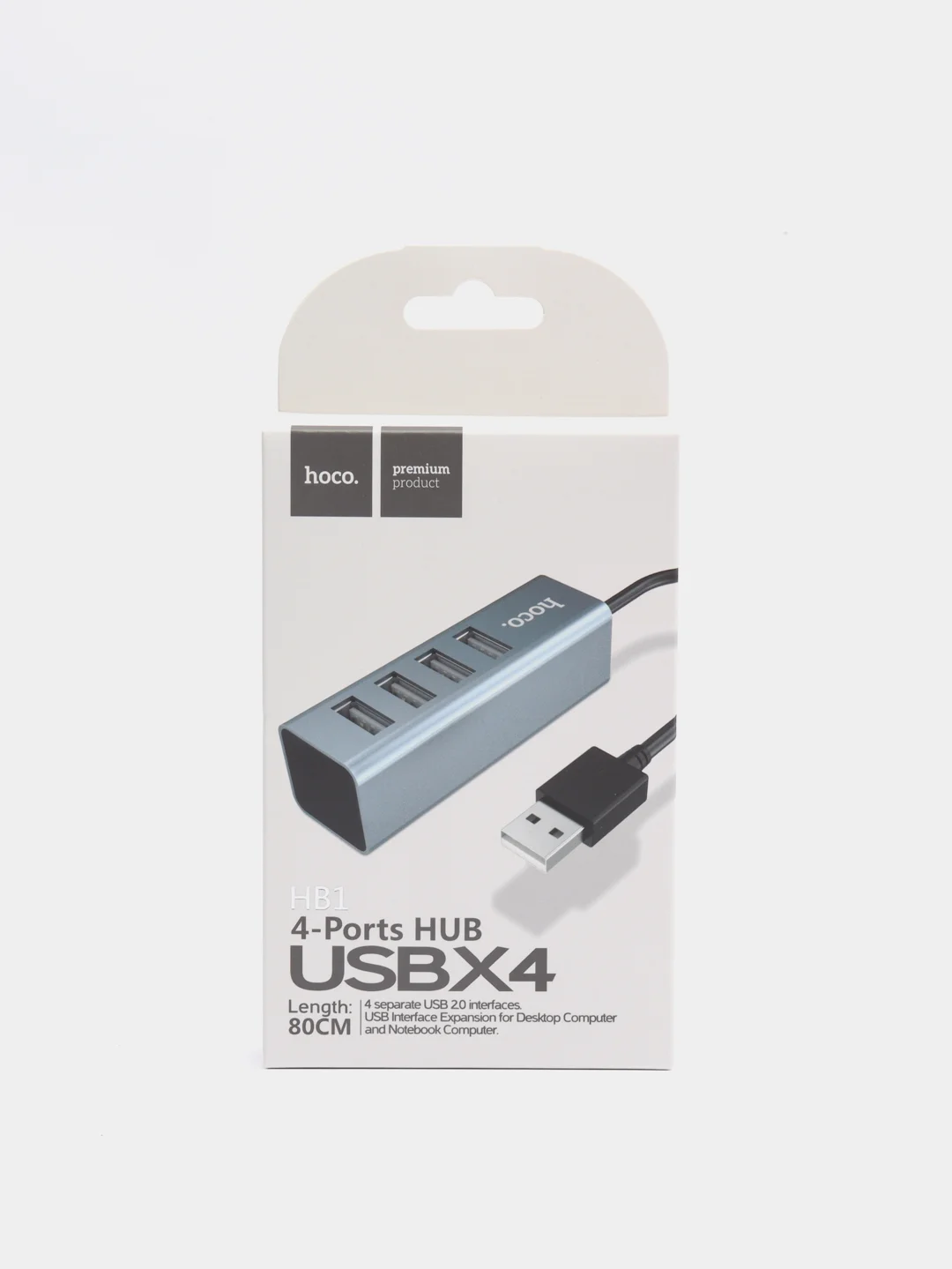 Белый хаб, Адаптер, Разветвитель Hoco HB1 на 4 USB HUB