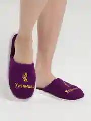 Фиолетовый тапочки домашние женские "ХОЗЯЮШКА" махровые, 8 марта