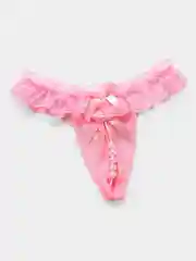 Розовый трусики женские, кружевные, с интимным вырезом