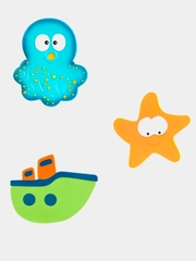 Мини коврик сквидопоп для ванны - игрушка для купания на присосках