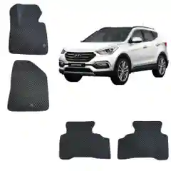 Черный 3-d Автомобильные EVA, ЭВА, ЕВА коврики для HYUNDAI SANTA FE 3 поколение/ХЕНДАЙ САНТА ФЕ 3