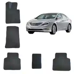 Черный 3-d Автомобильные EVA, ЭВА, ЕВА коврики для HYUNDAI SONATA 6 поколение / ХЕНДАЙ СОНАТА 6