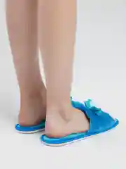 Голубой тапочки домашние женские открытые