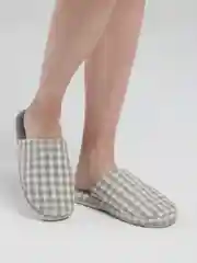 Серый меланж тапочки домашние, женские