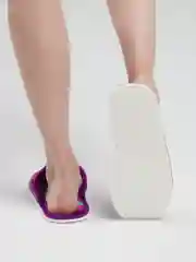 Фиолетовый тапочки домашние женские закрытые, со звездочками