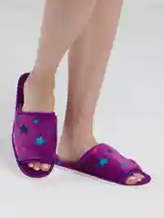 Фиолетовый тапочки домашние женские открытые