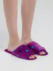 Фиолетовый тапочки домашние женские открытые