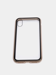 Магнитный металический чехол IPhone  эйпл стальной x xs xr 11 pro черный золотой серебряный серый стекло стеклянный