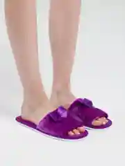 Фиолетовый тапочки домашние женские открытые