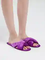 Фиолетовый тапочки домашние женские открытые