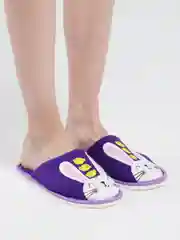 Фиолетовый тапочки домашние женские, заяц