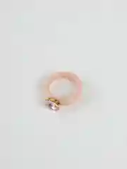 Коралловый кольца из эпоксидной смолы с камнем