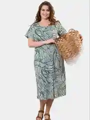 Мятный платье женское летнее из хлопка, большие размеры