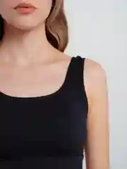 Черный топ базовый в рубчик для широкой груди PLUS SIZE