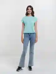 Мятный футболка женская, с укороченным рукавом