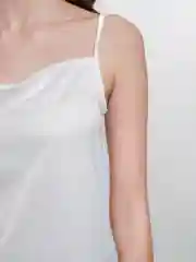 Белый майка женская шелковая на бретельках