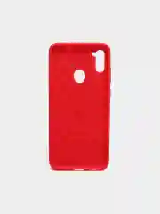 Красный чехол Samsung M11 со вставками под карбон
