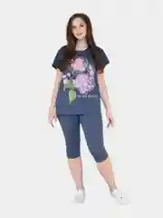 Костюм женский из хлопка, с бриджами, большие размеры