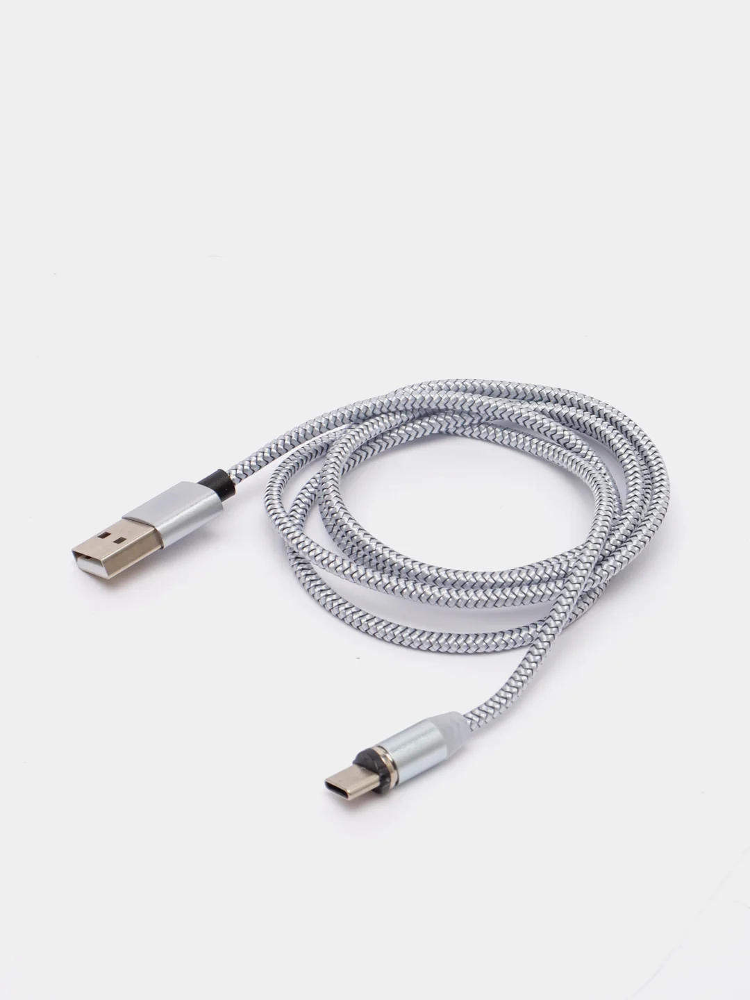 Серебряный кабель для зарядки X-cable, магнитный, 2.1 А, 360 + магнитный коннектор-разъем