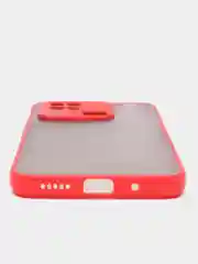 Красный чехол Xiaomi Redmi 10C / Poco C40, Поко С40, пластиковый, матовый, с цветными кнопками