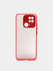 Красный чехол Xiaomi Redmi 10C / Poco C40, Поко С40, пластиковый, матовый, с цветными кнопками
