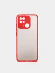 Красный чехол Xiaomi Redmi 10C / Poco C40, Поко С40, пластиковый, матовый, с цветными кнопками