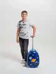 Чемодан малый, 16, на молнии, цвет синий