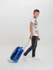 Чемодан малый, 16, на молнии, цвет синий