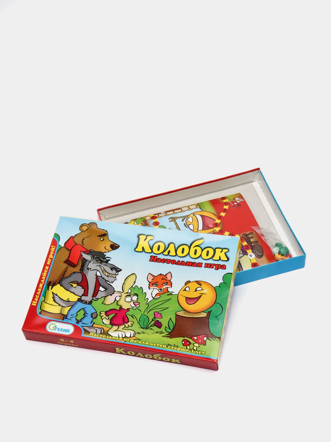 Желтый настольная игра-ходилка "Колобок", в коробке