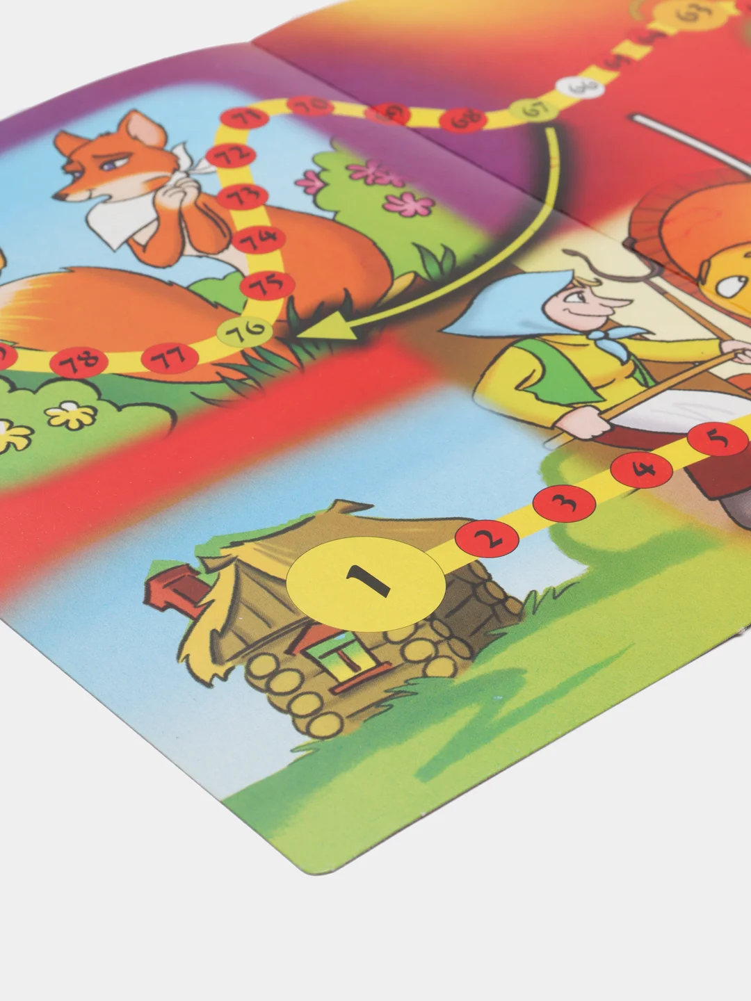 Желтый настольная игра-ходилка "Колобок", в коробке
