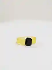 Желтый кольца из эпоксидной смолы с камнем