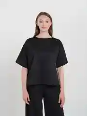 Черный костюм женский, брюки широкие на резинке