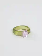 Мятный кольца из эпоксидной смолы с камнем