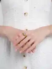 Мятный кольца из эпоксидной смолы с камнем