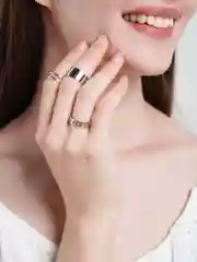 Серебряный набор колец