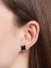 Серебряный серьги гвоздики "Клевер", серьги женские бижутерия