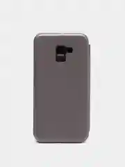 Серебряный чехол книжка Samsung Galaxy A8+ (A8 Plus) (SM-A730F), Самсунг Галакси А8+ (А8 Плюс)
