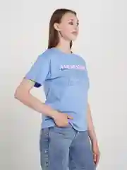 Голубой футболка женская Хоум Стайл, оверсайз, 2092Ф