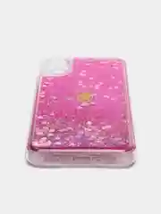 Розовый чехол Samsung Galaxy A03 Core, Самсунг Галакси А03 Кор силиконовый, жидкий, с блестками