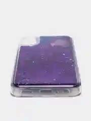 Фиолетовый чехол Samsung Galaxy A03 Core, Самсунг Галакси А03 Кор силиконовый, жидкий, с блестками